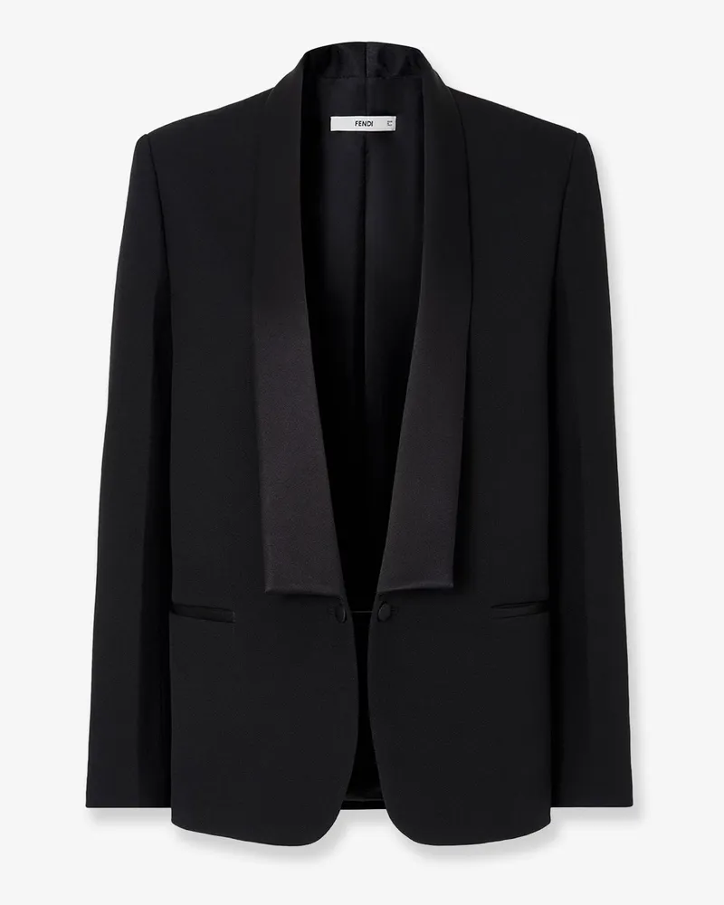 Fendi Single-breasted virginn wool blazer -  - gender_Woman Black