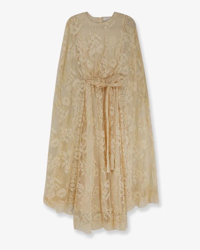 Zimmermann Valiant Lace Caped Maxi Dress -  - gender_Woman Beige