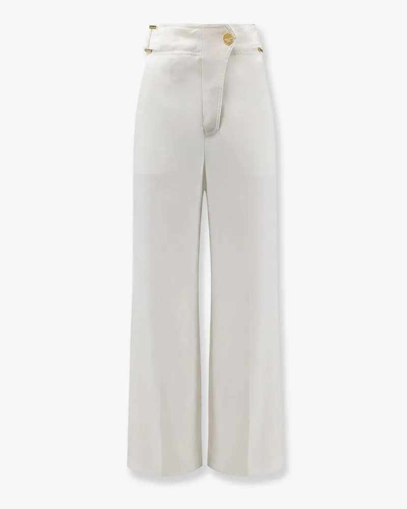 Elisabetta Franchi Daily linen and viscose trousers -  - gender_Woman White