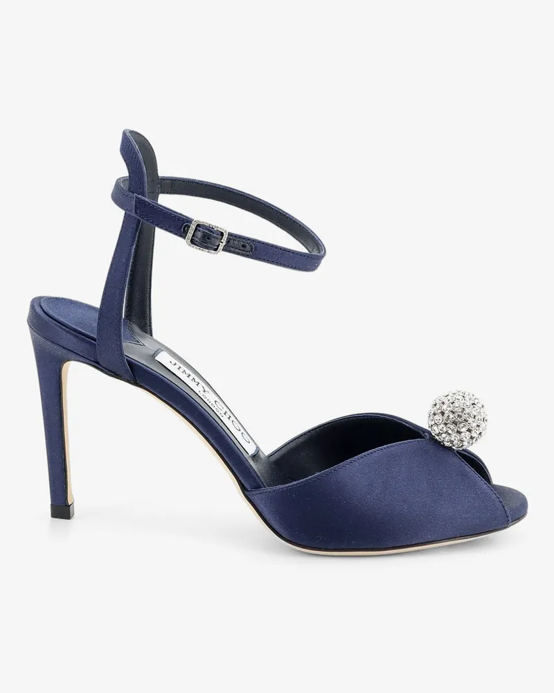 Jimmy Choo Sacora satin sandals with crystal detail -  - gender_Woman Blue