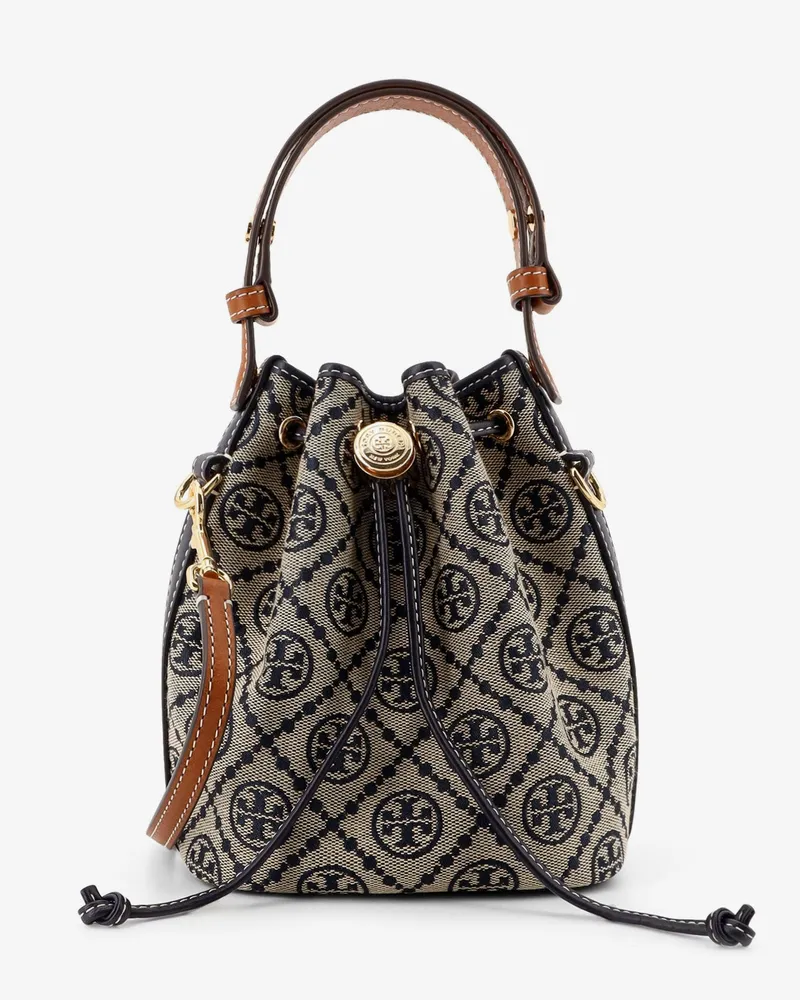 Tory Burch T Monogram Mini jacquard fabric Bucket Bag -  - gender_Woman Beige