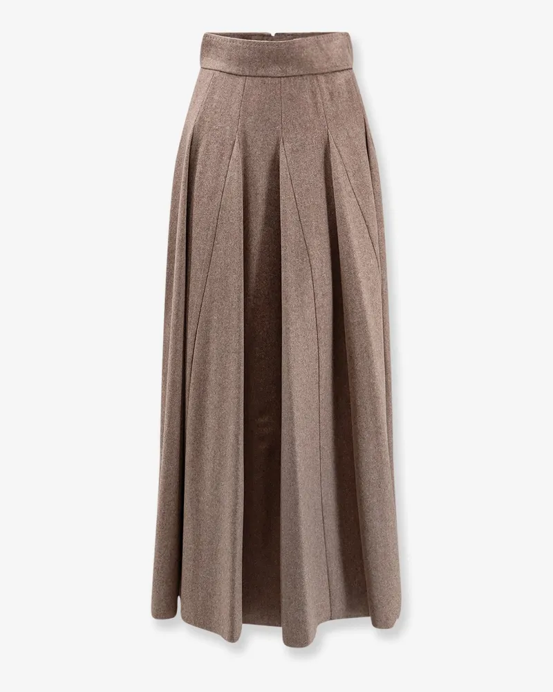 Max Mara Bellico virgin wool long skirt -  - gender_Woman Brown