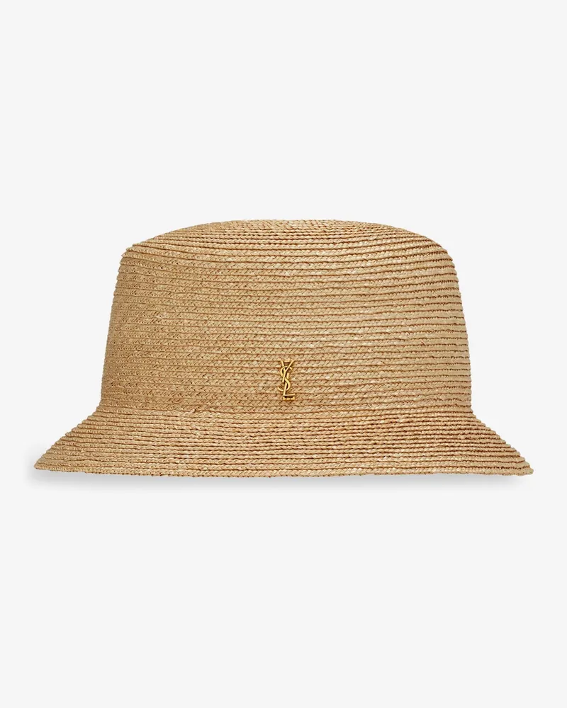 Saint Laurent Raffia Fedora Hat -  - gender_Man Beige
