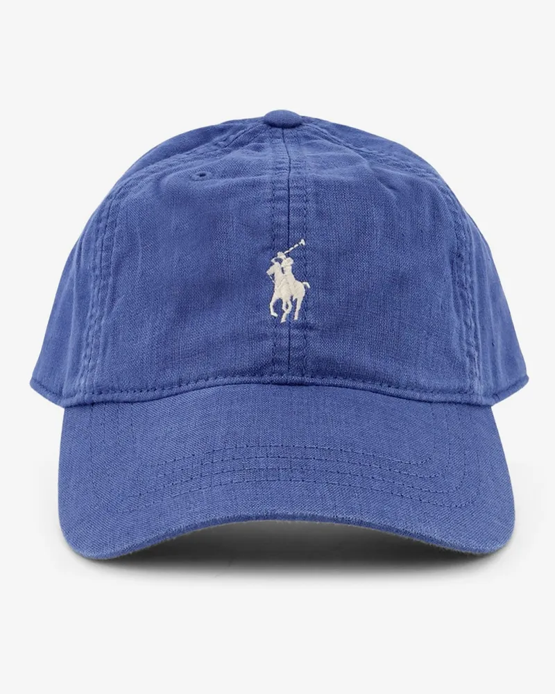 Ralph Lauren Linen hat with embroidered logo on the front -  - gender_Man Blue