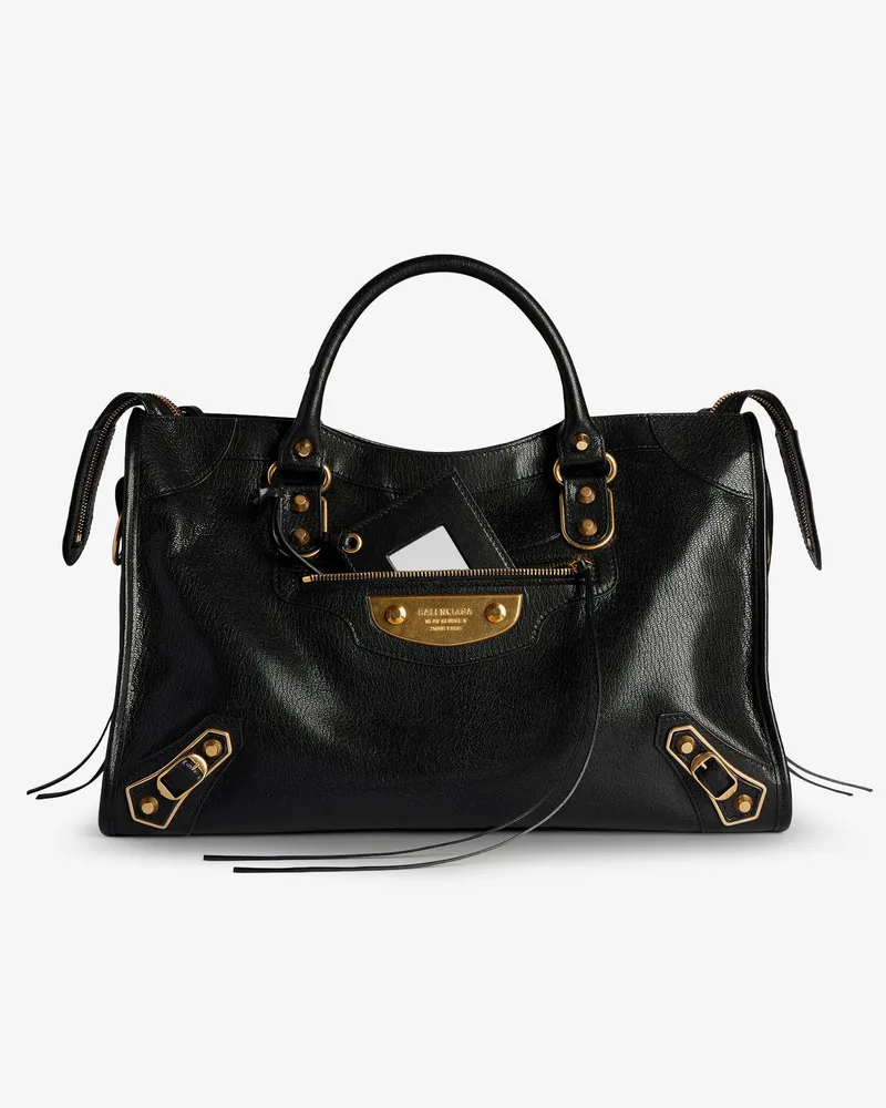 Balenciaga Le City Uptown leather handbag with stud detail -  - gender_Woman Black
