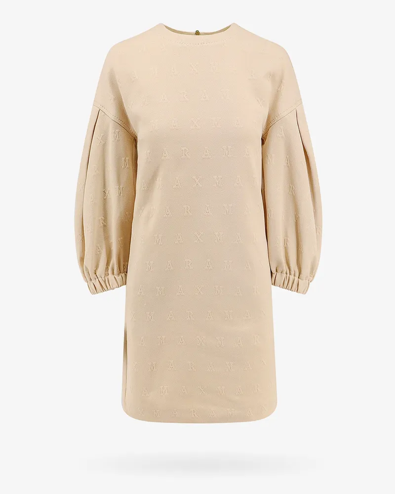Max Mara Cotton blend dress with all-over maxmaragram motif -  - gender_Woman Beige