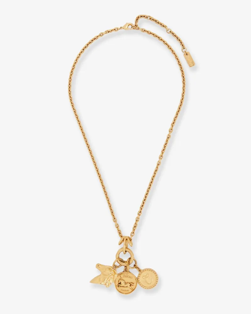 Chloé Brass necklace with charms -  - gender_Woman Gold