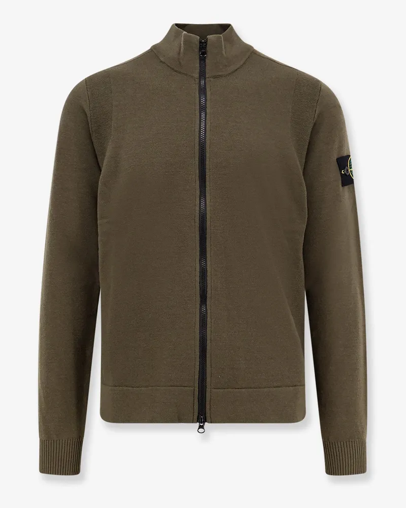 Stone Island Certified virgin wool cardigan -  - gender_Man Green