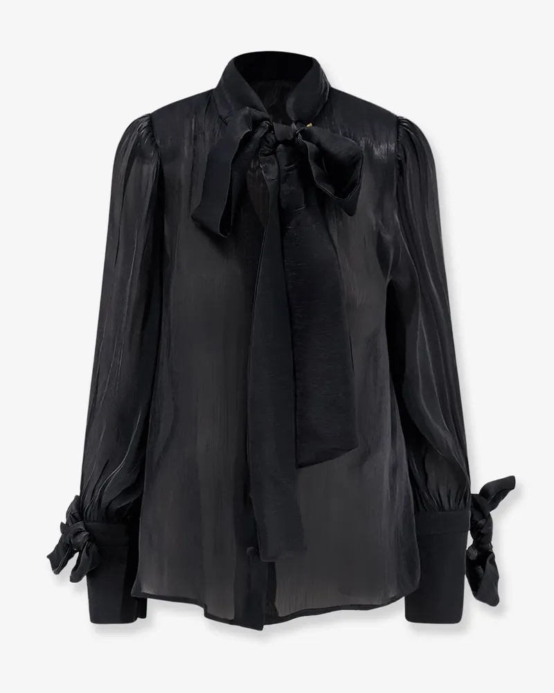 ACTUALEE Satin shirt with padded shoulders -  - gender_Woman Black