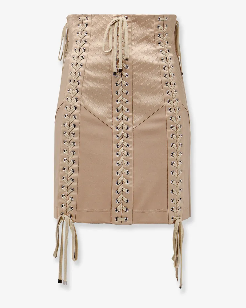 Dolce & Gabbana Shiny satin mini skirt -  - gender_Woman Beige