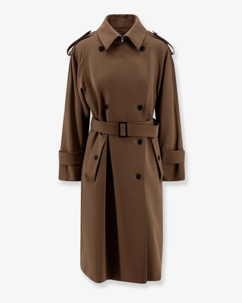 Max Mara Mxmcerto virgin wool trench -  - gender_Woman Brown
