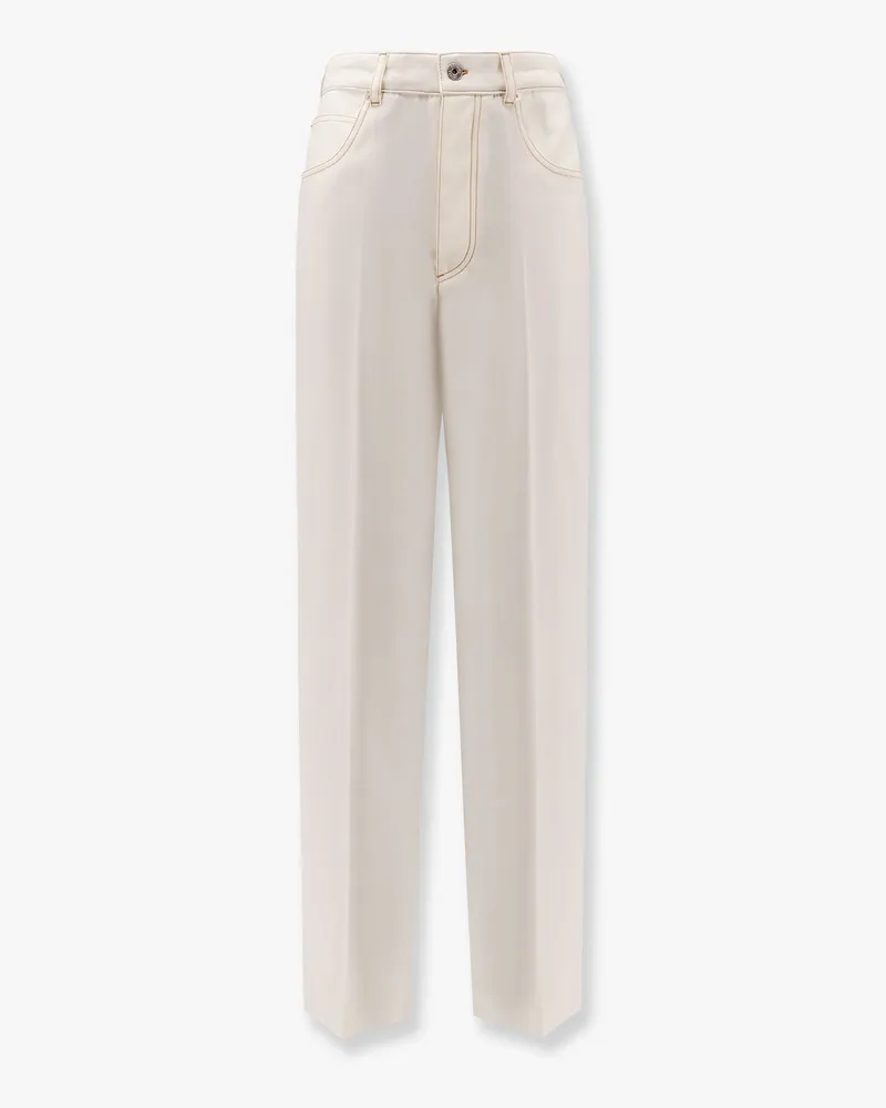 Bottega Veneta Wool wide leg trousers -  - gender_Woman White