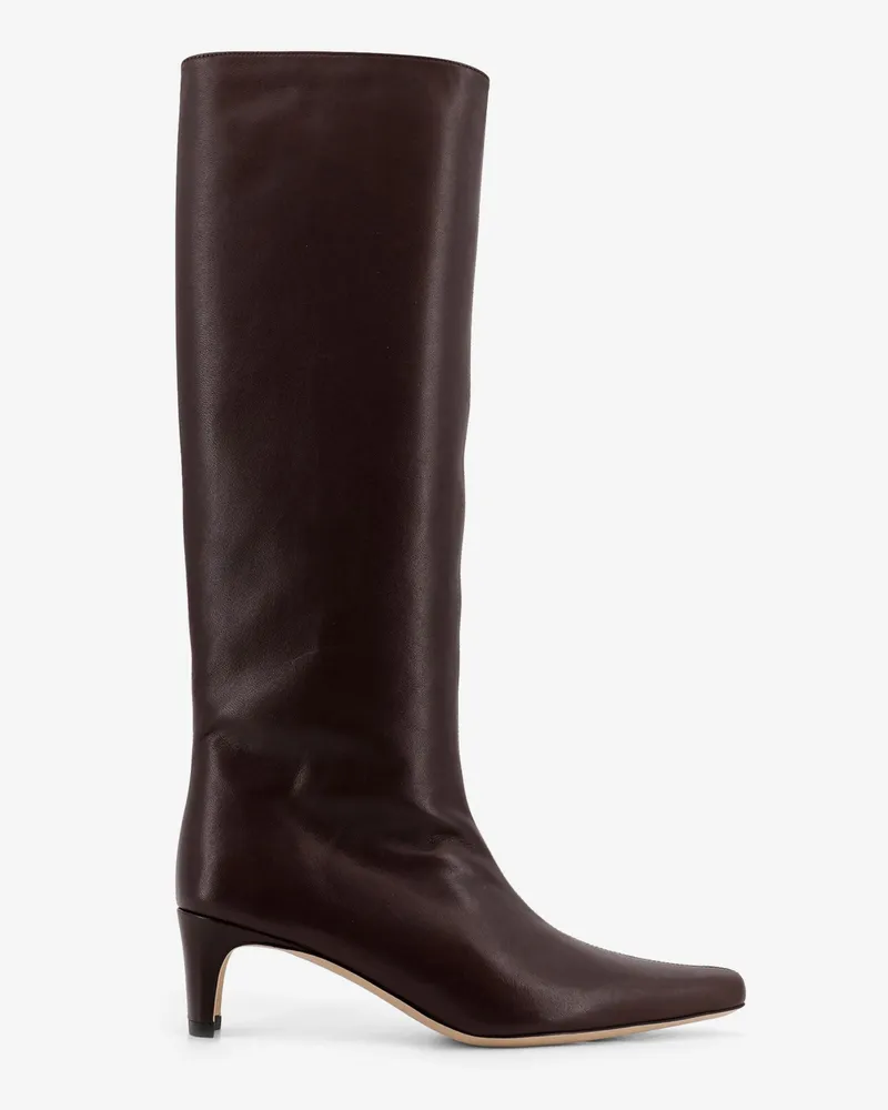 STAUD Wally leather boots -  - gender_Woman Brown