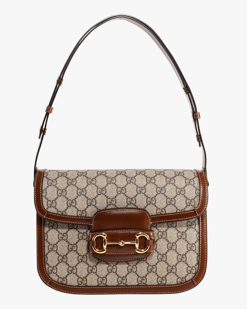 Gucci Horsebit 1955 GG coated canvas crossbody bag - GUCCI - gender_Woman Brown