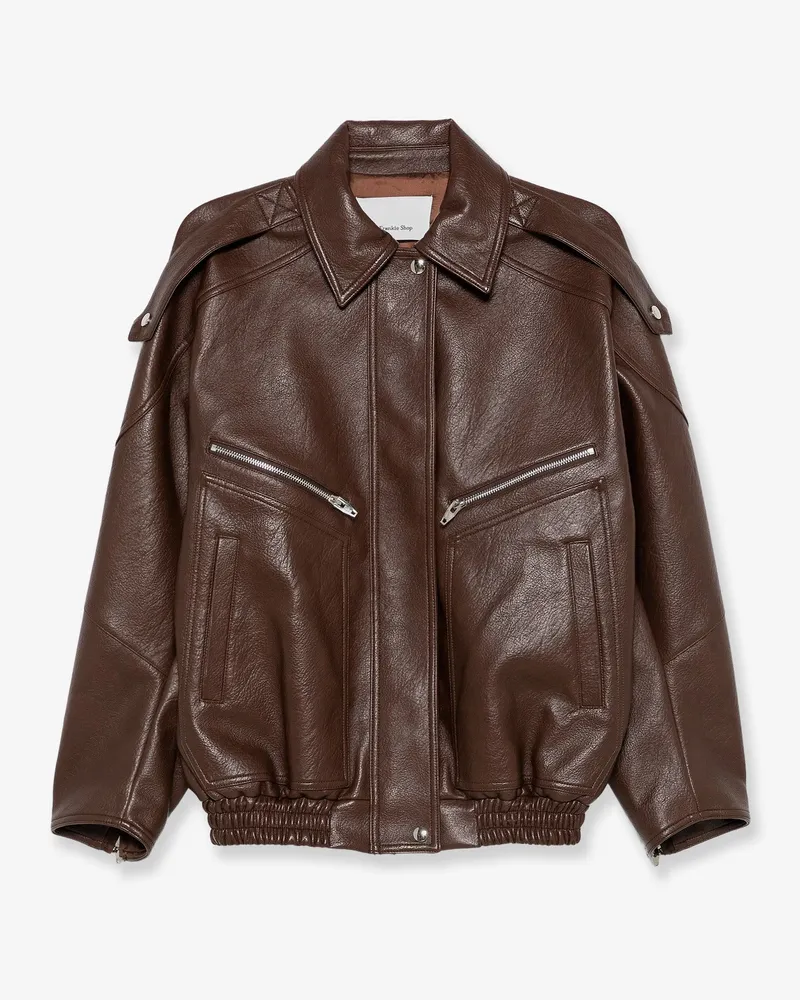FRANKIE Shop Hudson faux leather jacket -  - gender_Woman Brown