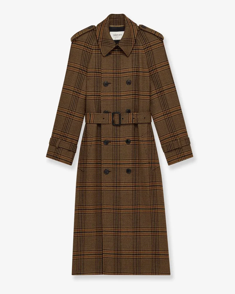 Saint Laurent Wales prince coat -  - gender_Woman Brown