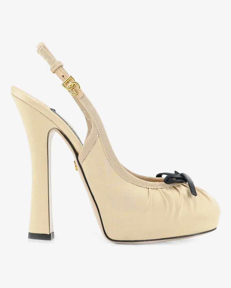 Dolce & Gabbana Satin décolleté -  - gender_Woman Beige