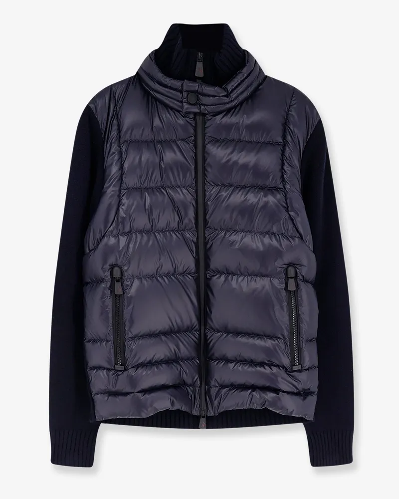 Moncler Wool blend jacket with logo detail -  - gender_Man Blue
