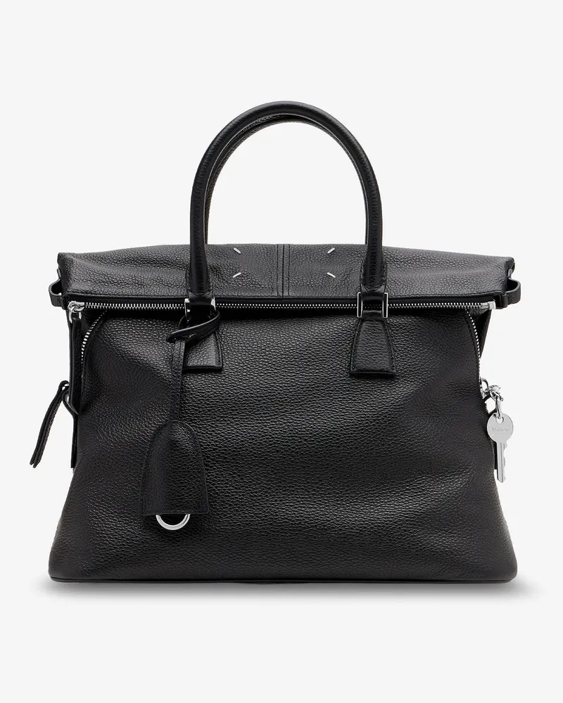 Maison Margiela 5AC Soft Medium leather crossbody bag with iconic stitching on the front -  - gender_Unisex Black