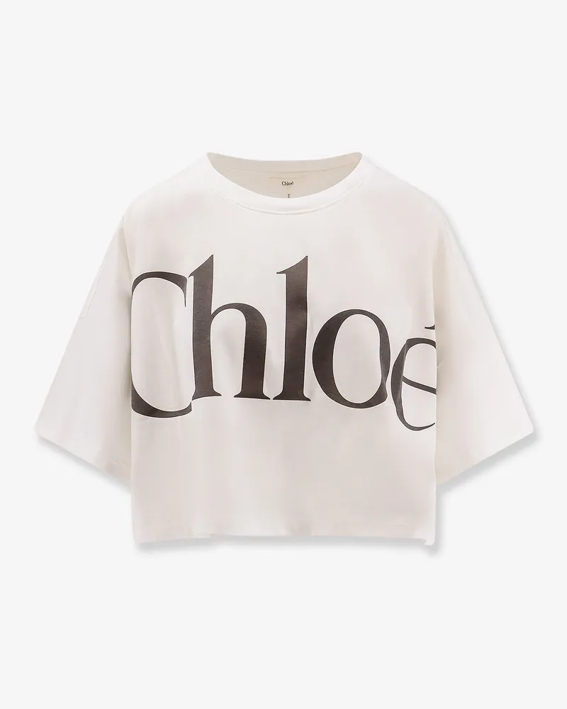 Chloé Cotton t-shirt with maxi logo on the front -  - gender_Woman White