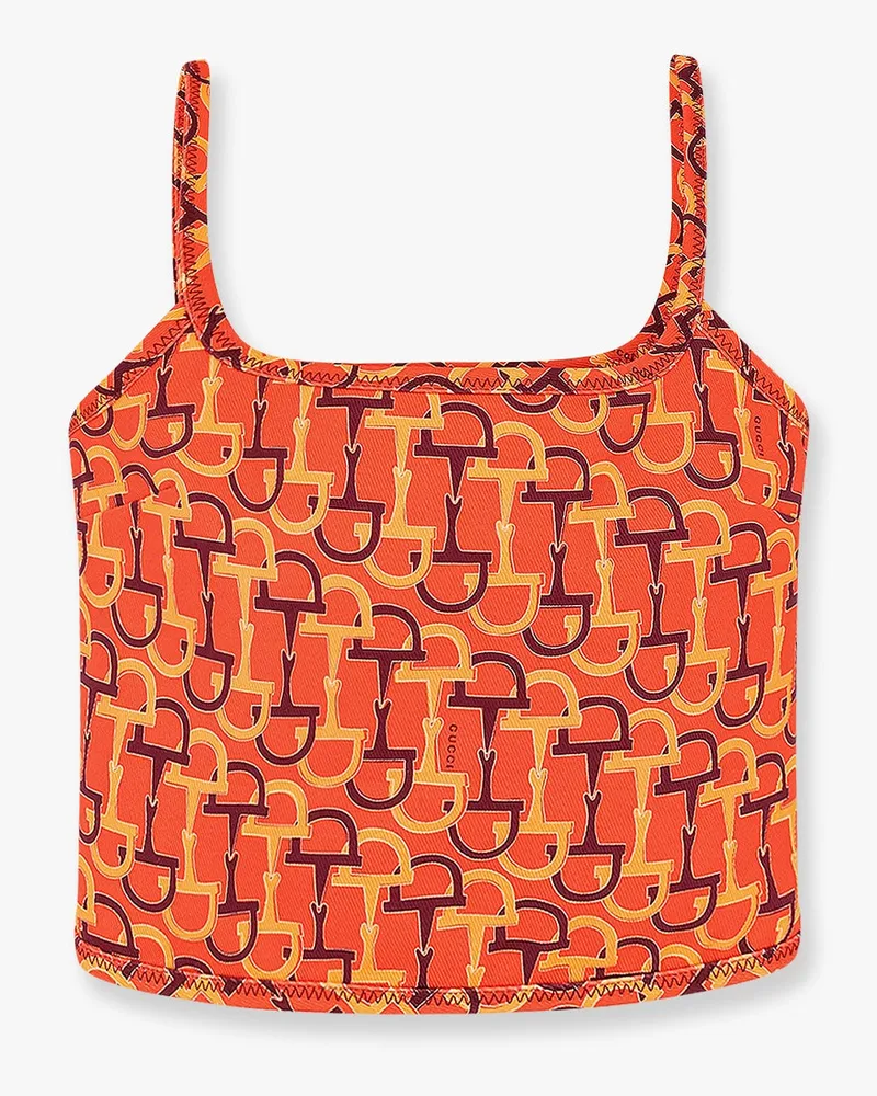Gucci Cotton top with iconic Horsebit motif -  - gender_Woman Orange
