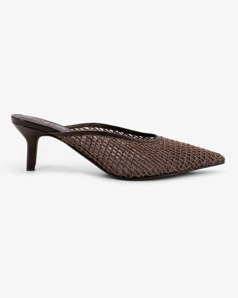 Brunello Cucinelli Leather sandals with Monili detail -  - gender_Woman Brown