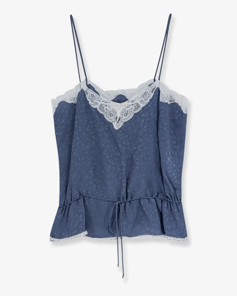 Chloé Printed silk top -  - gender_Woman Blue