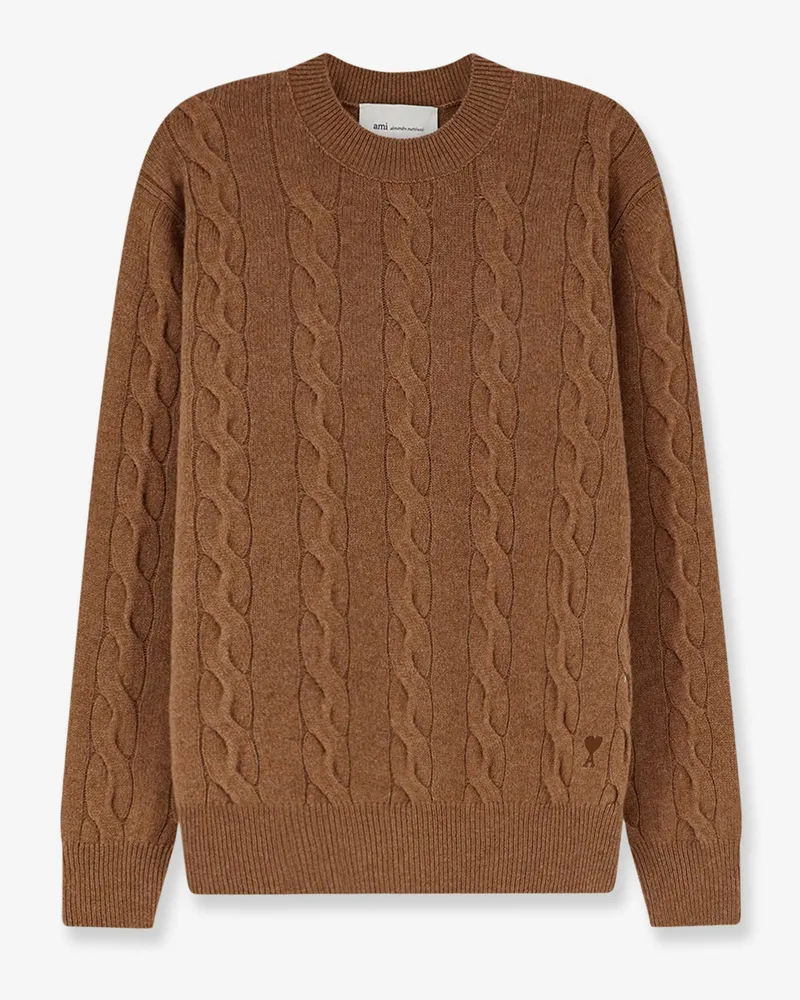 AMI Paris Braided knit wool sweater -  - gender_Man Beige