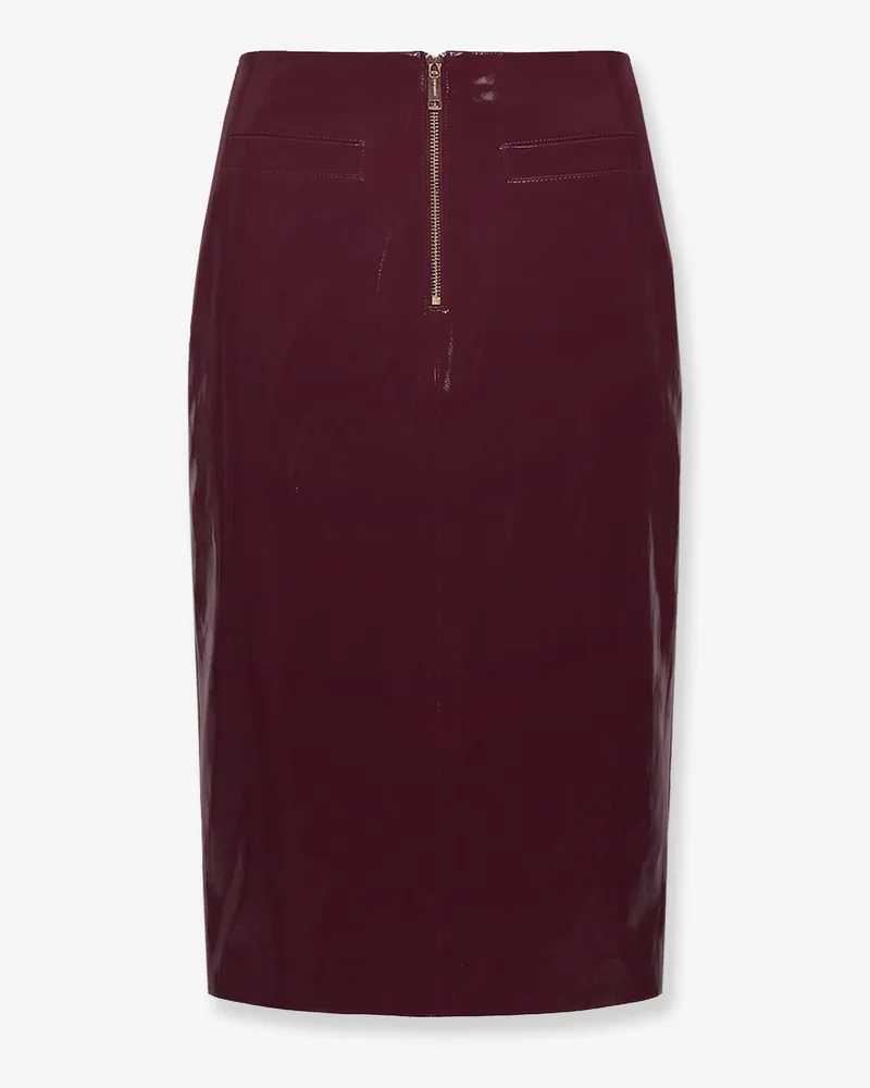 Self-Portrait Vinyl midi skirt -  - gender_Woman Red