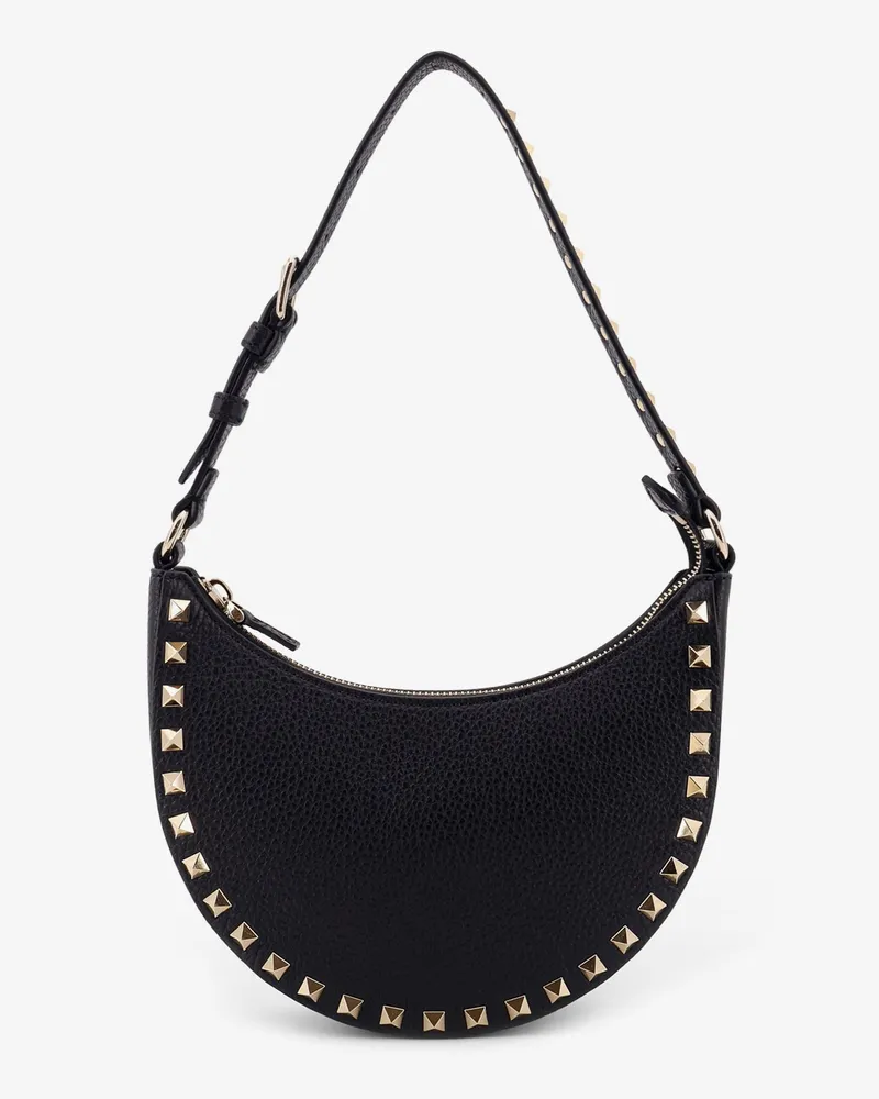 Valentino Garavani Rockstud leather mini hobo bag - VALENTINO GARAVANI - gender_Woman Black