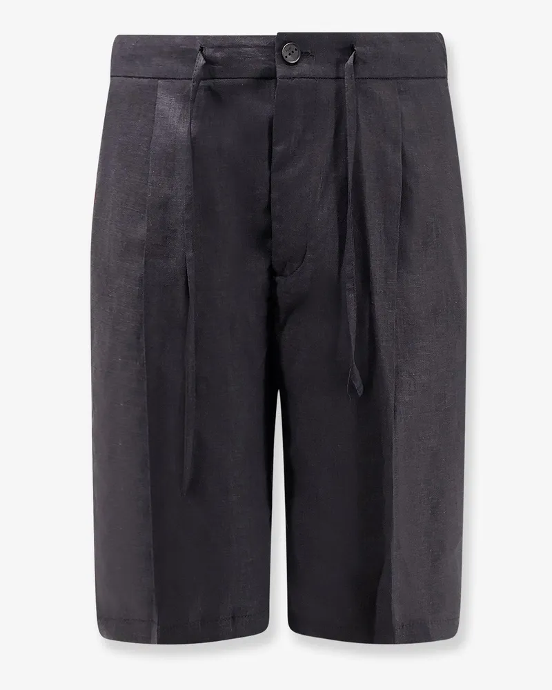 Hevò Torre Lapillo linen and viscose shorts -  - gender_Man Black