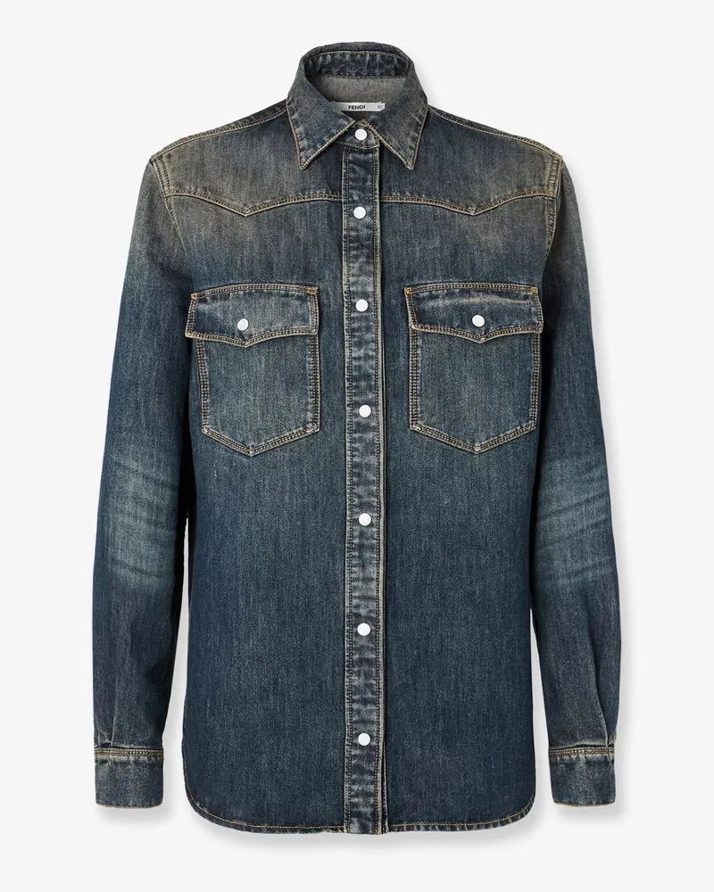 Fendi Washed-out denim shirt -  - gender_Woman Blue
