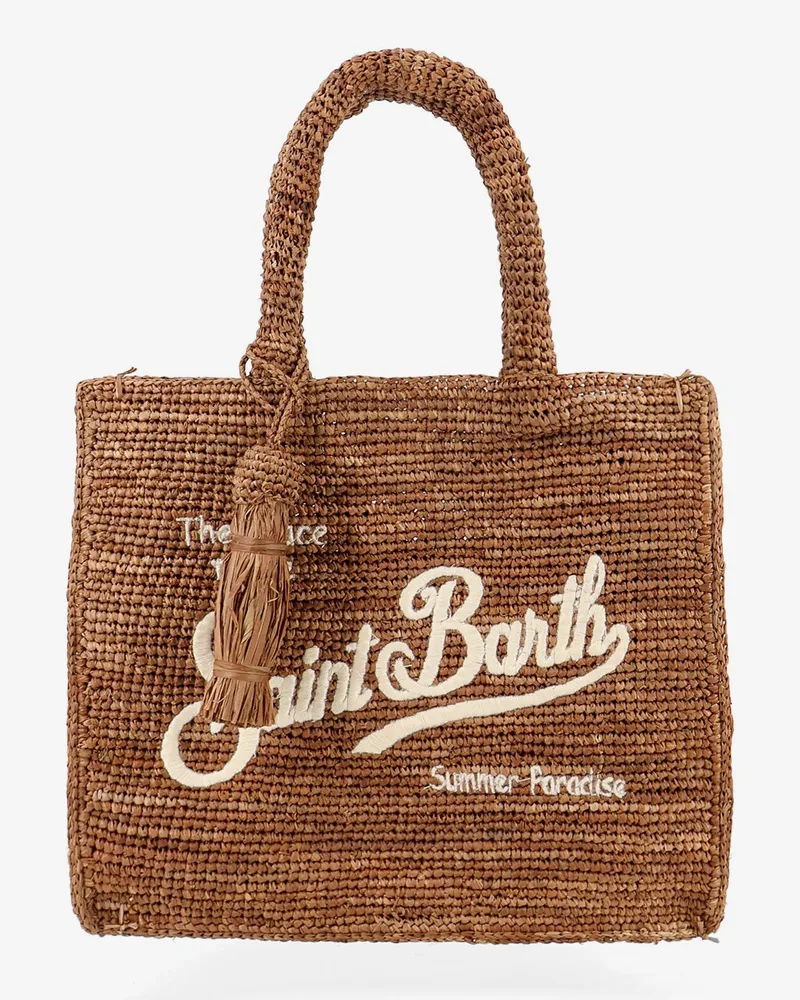 MC2 Saint Barth Colette raffia handbag with embroidered logo -  - gender_Woman Brown