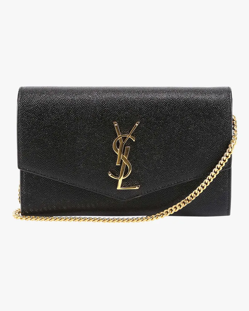 Saint Laurent Leather crossbody bag with metal Cassandre logo -  - gender_Woman Black