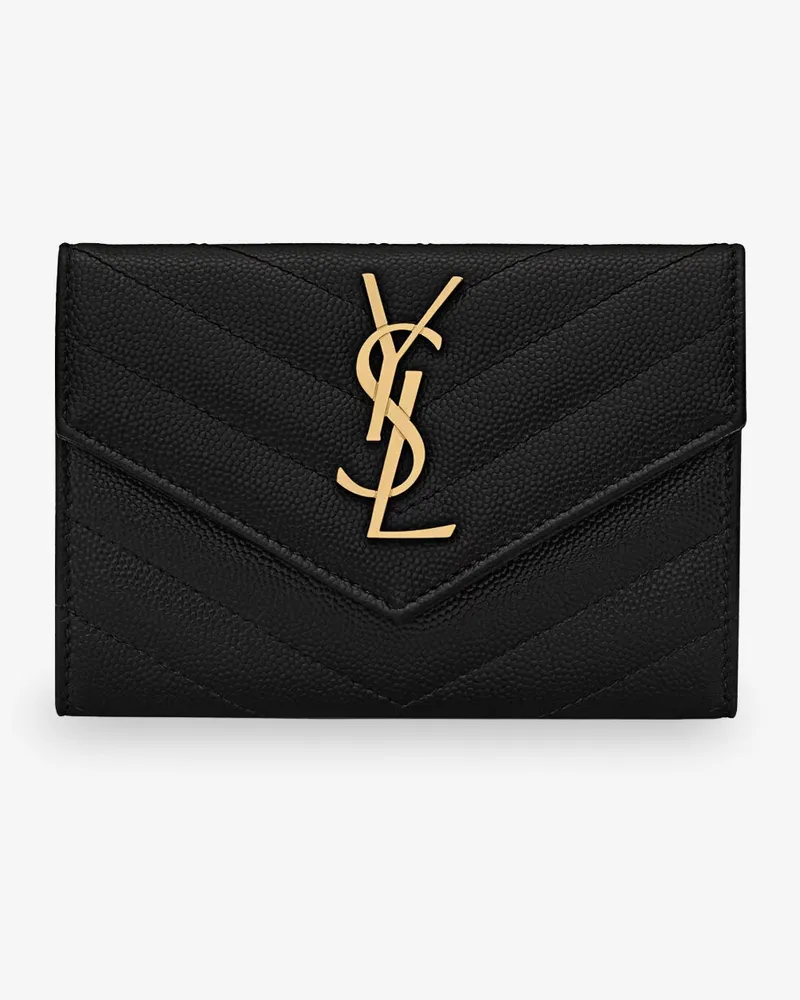 Saint Laurent Cassandre matalassé leather wallet -  - gender_Woman Black