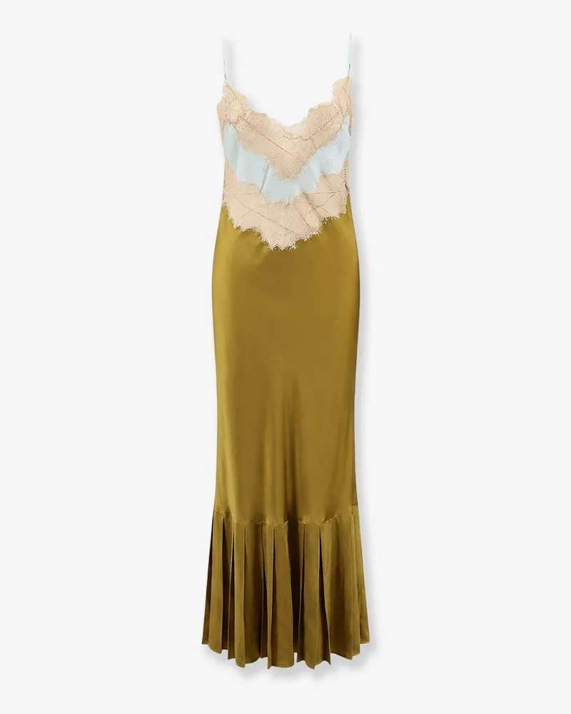 Mes Demoiselles Fina viscose dress with lace profile -  - gender_Woman Green
