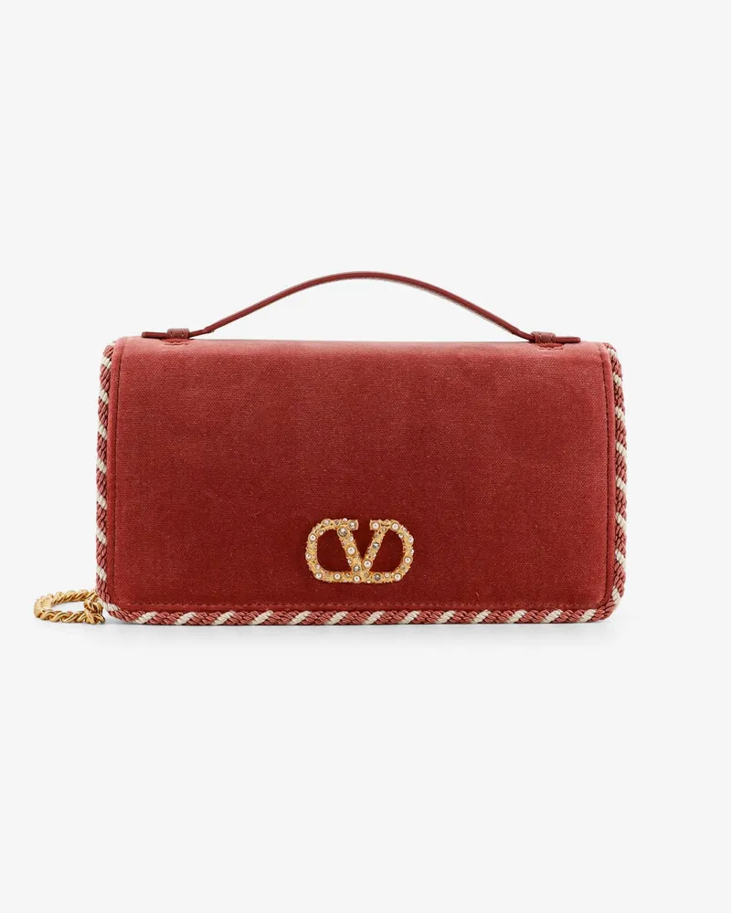 Valentino Garavani velvet bag/wallet with VLogo Signature detail - VALENTINO GARAVANI - gender_Woman Pink