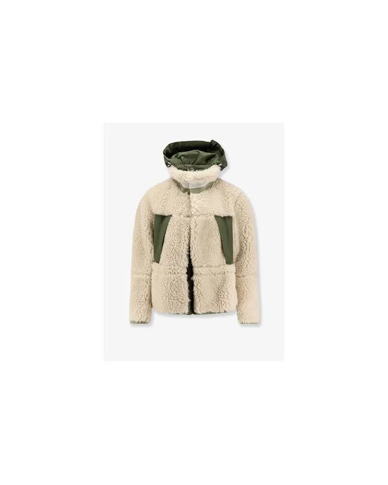 Sacai Eco shearling and nylon jacket -  - gender_Woman Green