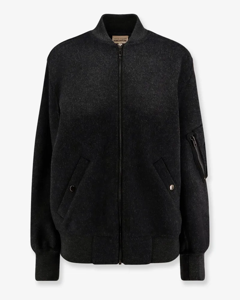 Semicouture Wool bomber -  - gender_Woman Grey