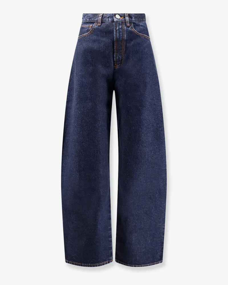 Alaïa Round blue denim jeans -  - gender_Woman Blue