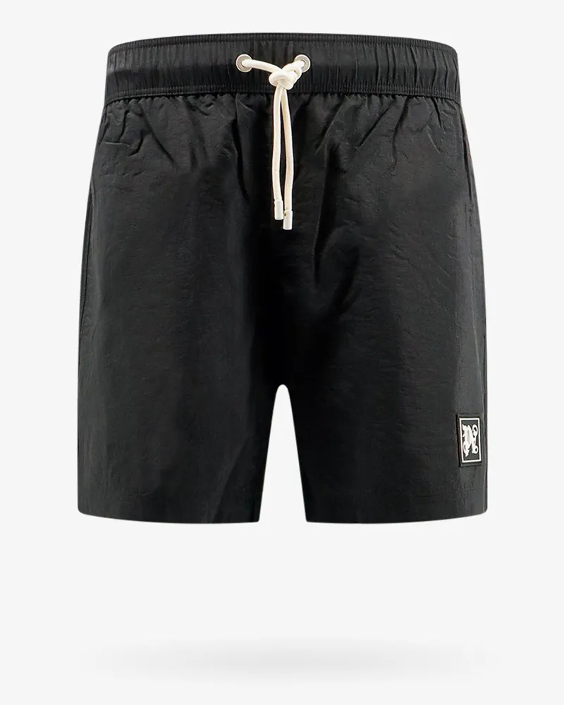 Palm Angels Nylon swim shorts with logo patch on the bottom -  - gender_Man Black