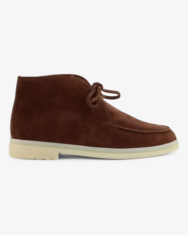 Loro Piana Walk and Walk suede lace-up ankle boots -  - gender_Woman Brown