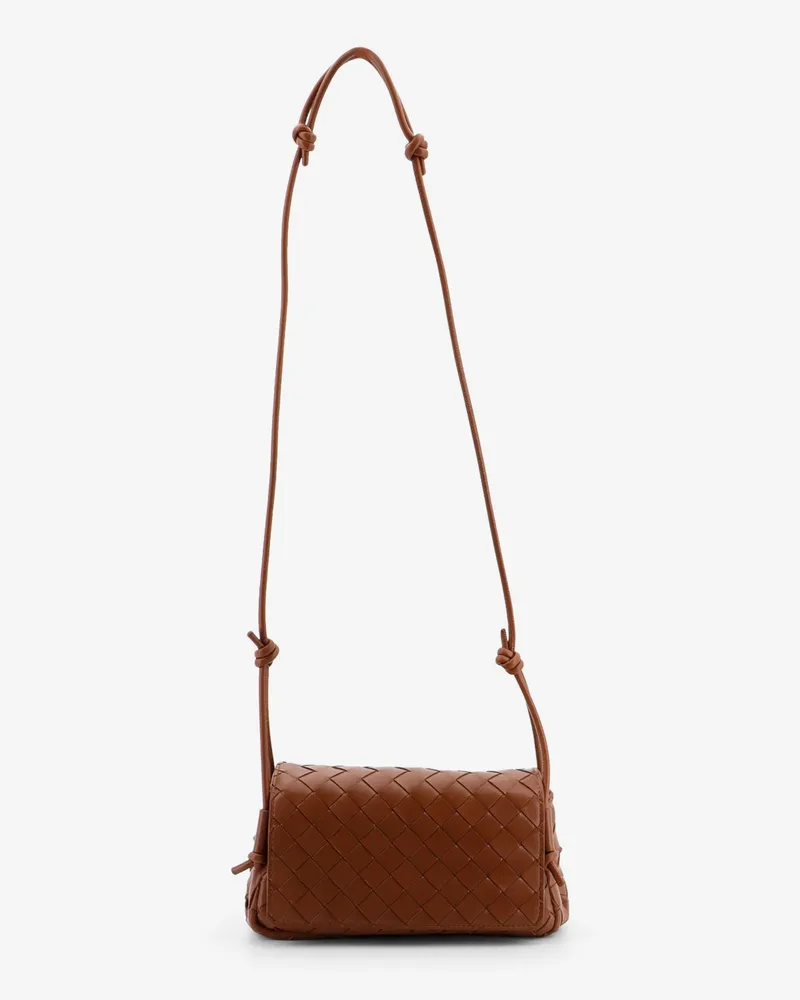 Bottega Veneta Notturno clutch bag with leather shoulder strap -  - gender_Woman Brown