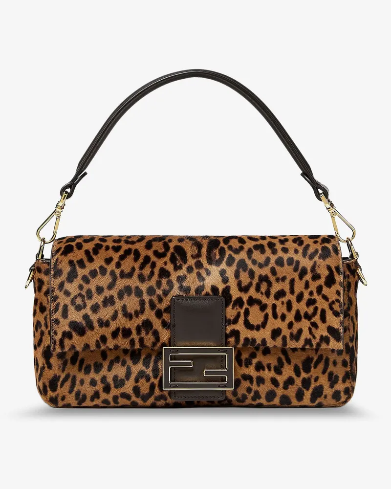 Fendi Baguette® printed pony-effect calfskin bag -  - gender_Woman Animal