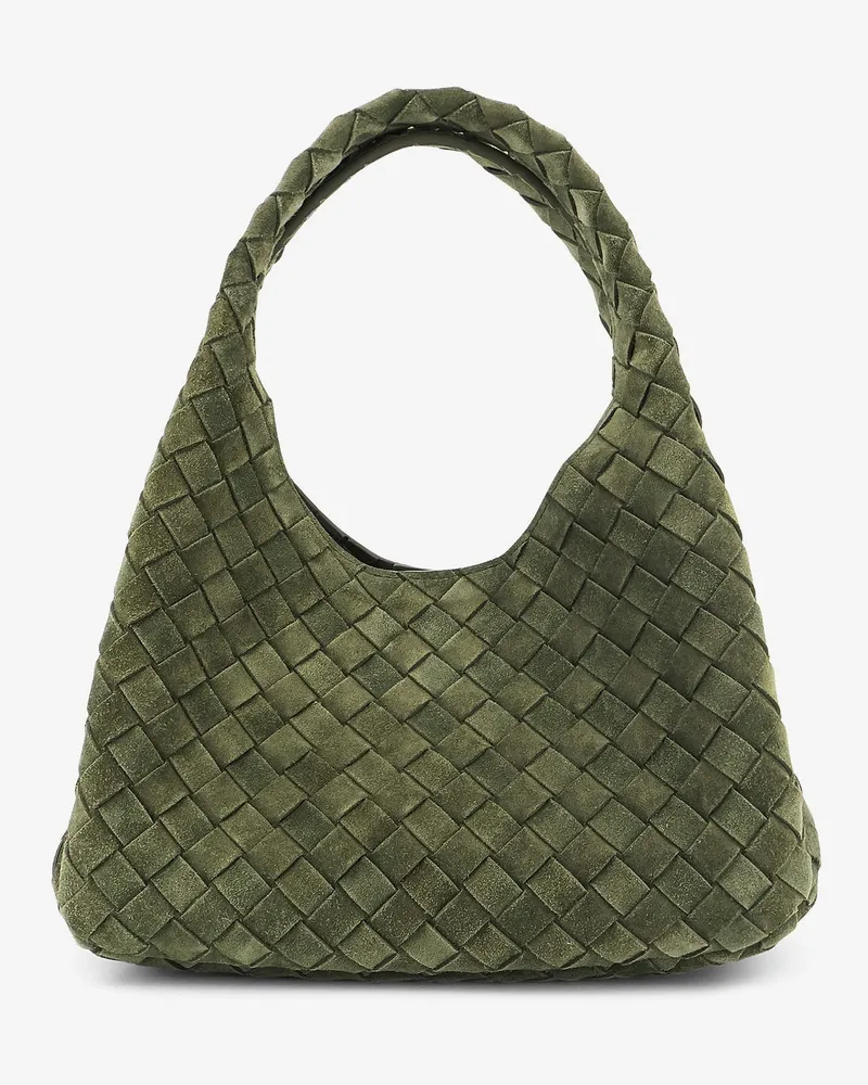 Bottega Veneta Campana Intrecciato suede shoulder bag -  - gender_Woman Green