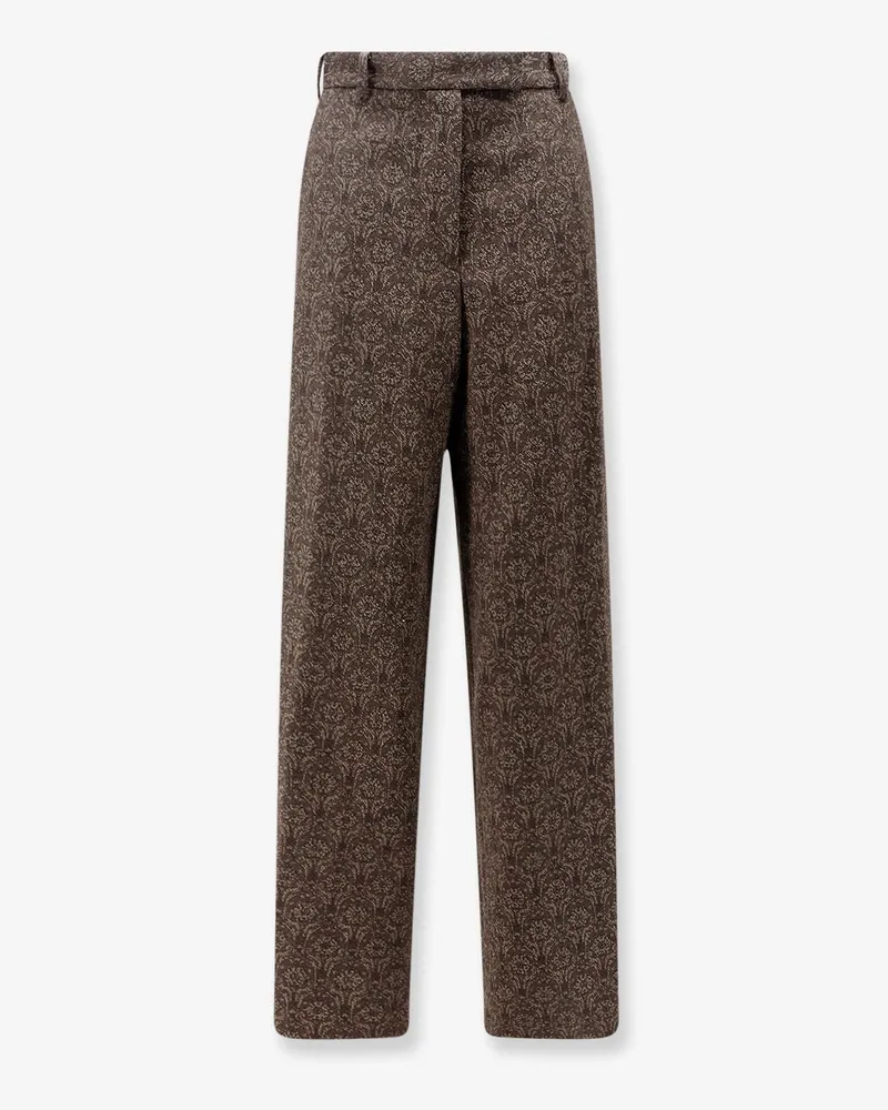 Dries van Noten Penn embroidered viscose trousers -  - gender_Woman Brown