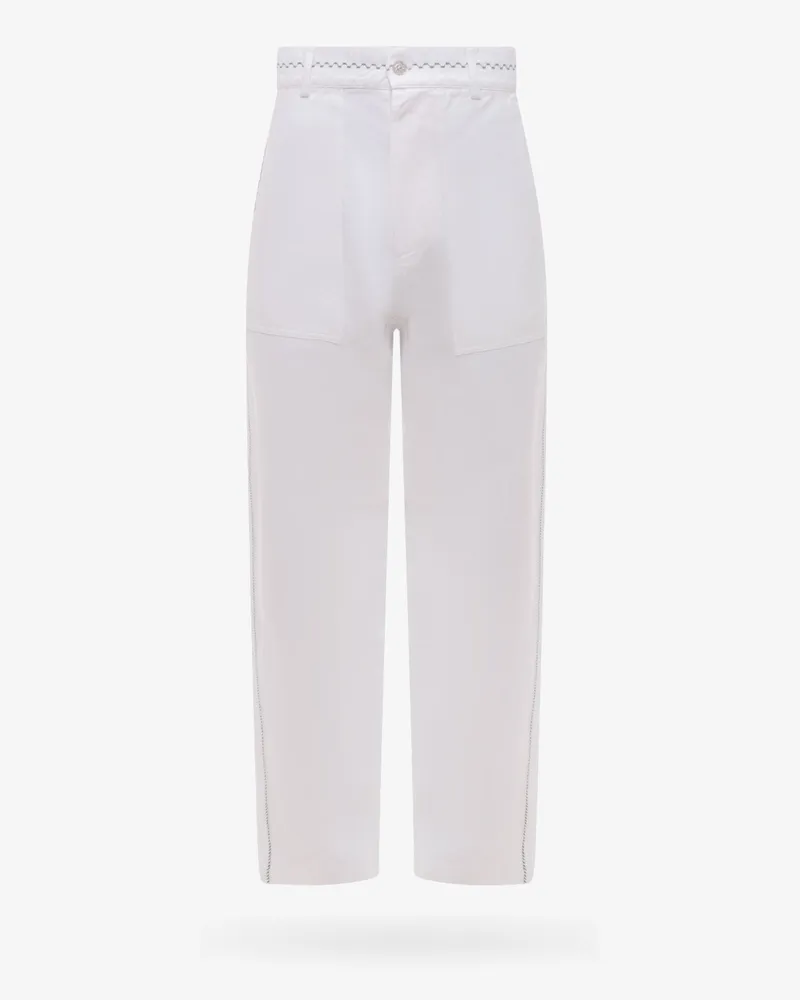 Nick Fouquet White denim trouser with stitching and embroidery -  - gender_Man White