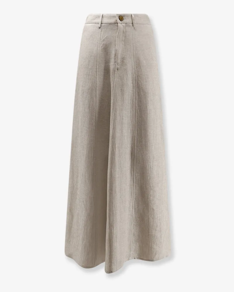 ALYSI Flared linen skirt -  - gender_Woman Beige