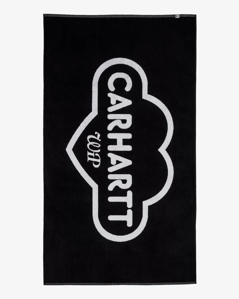 Carhartt WIP Cotton beach towel with front logo print -  - gender_Man Black