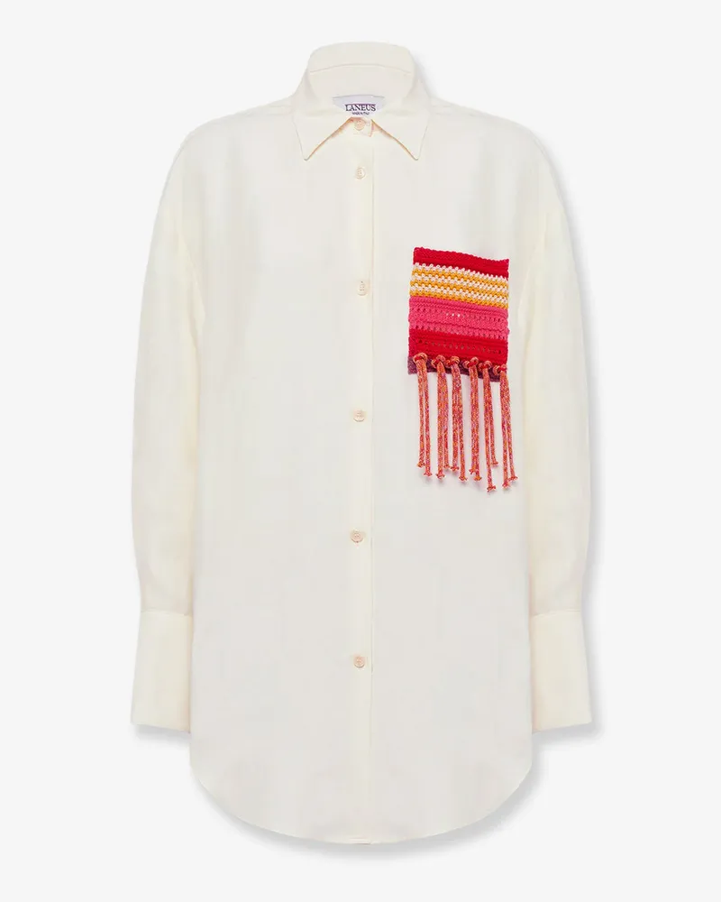Laneus Over viscose and linen shirt -  - gender_Woman White